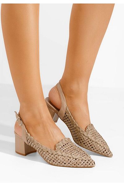 B T Shoes Pantofi Cu Toc Mediu Tosena Kaki