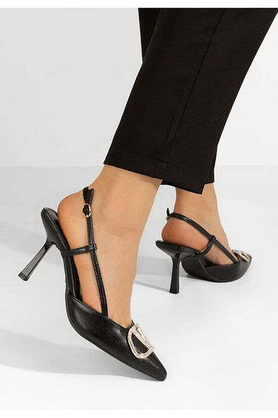 B T Shoes Pantofi cu toc subtire Camiliana negri