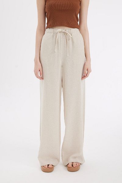 DeFacto Linen Blended - Wide Leg Regular Length Trousers C4545AX24SM