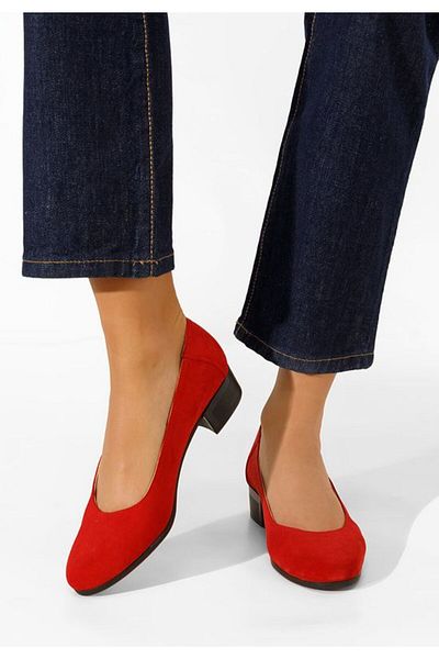 B T Shoes Women's red genuine leather shoes Montremy V2