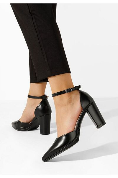 B T Shoes Pantofi Cu Toc Gros Asteria Negri