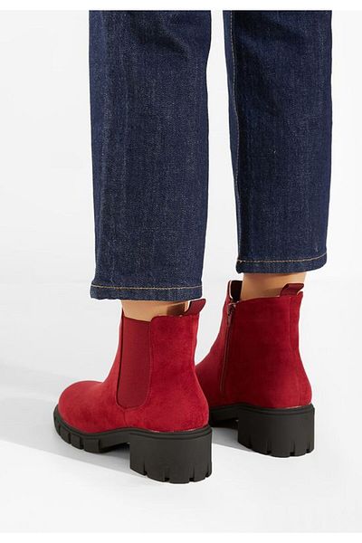 B T Shoes Red women's boots Alyona