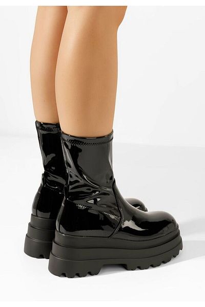 B T Shoes Anndrea V3 black platform boots