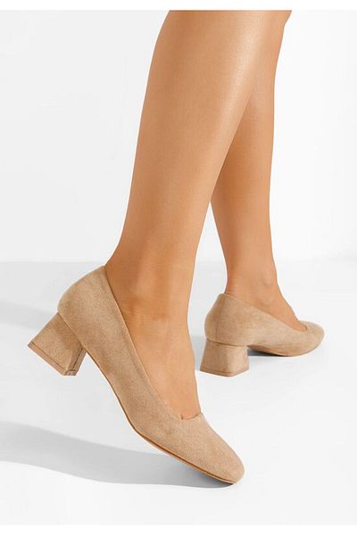 B T Shoes Arola Khaki Low Heel Shoes