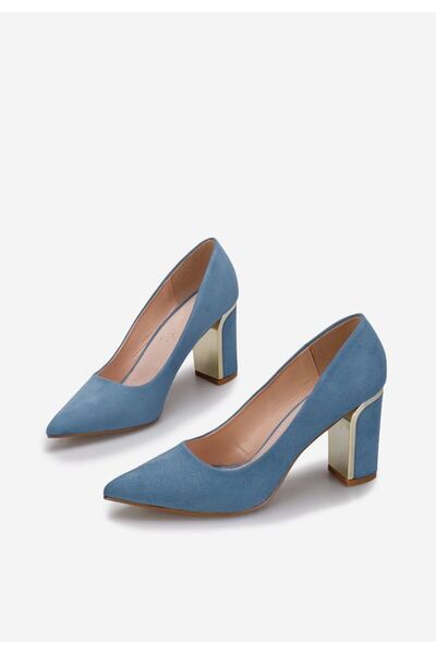 B T Shoes Pantofi Cu Toc Gros Sireda Albastri