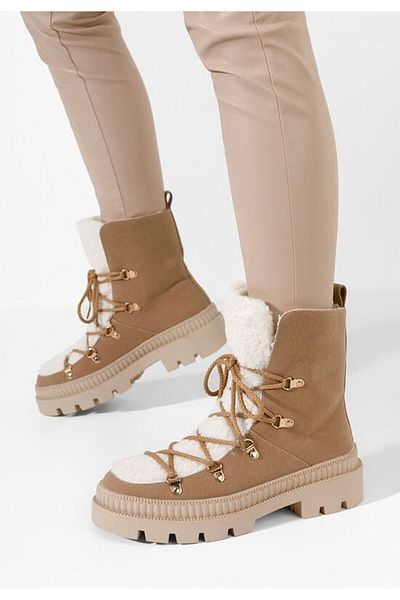 B T Shoes Women's fur boots Winfrey beige