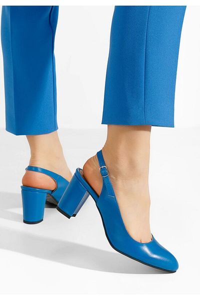 B T Shoes Pantofi Dama Piele Corusa Albastri