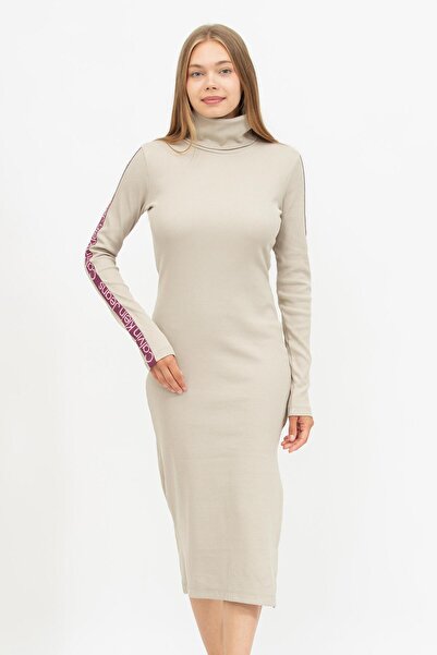 Calvin Klein LOGO ELASTIC RIB LONG DRESS