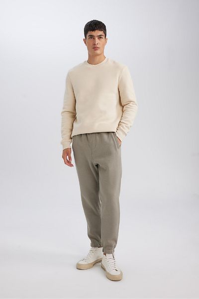 DeFacto Jogger Sweatpants - Standard Fit, Lace Up Waist, Ελαστικό πόδι, A6468ax24au με τσέπες