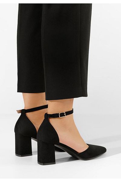 B T Shoes Pantofi Cu Toc Gros Alivila V2 Negri