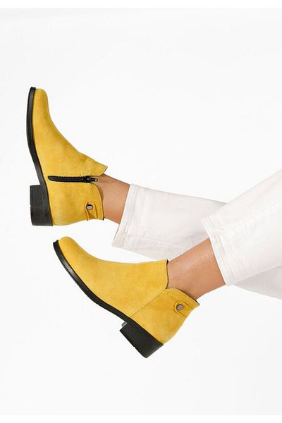 B T Shoes Women's leather boots Dalea V5 yellow