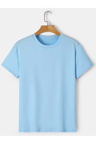 coolart Μπλουζάκι χωρίς στάμπα - Baby Blue χωρίς στάμπα, καλοκαιρινό κοντομάν...