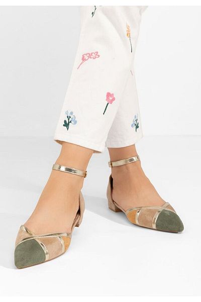 B T Shoes Pantofi cu toc mic Cathy kaki
