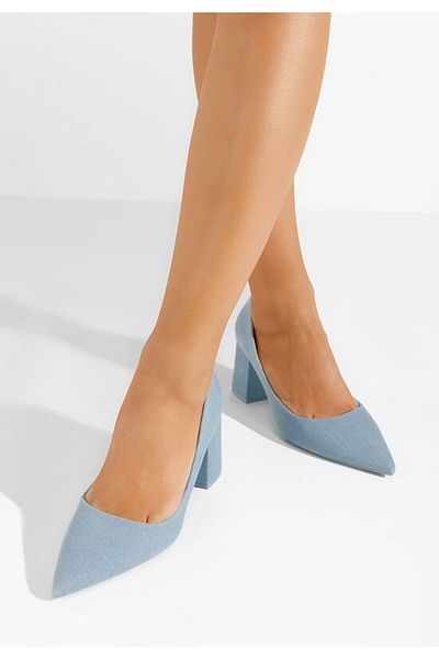B T Shoes Pantofi Cu Toc Gros Astella Denim
