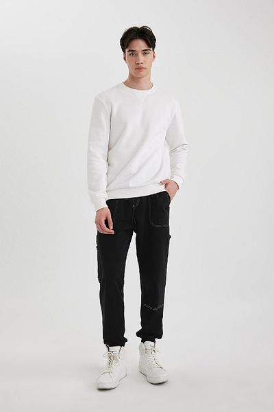 DeFacto Jogger Sweatpants - Κανονική εφαρμογή, κορδόνι στη μέση, ελαστικά πόδια, τσέπες C5384ax24sp