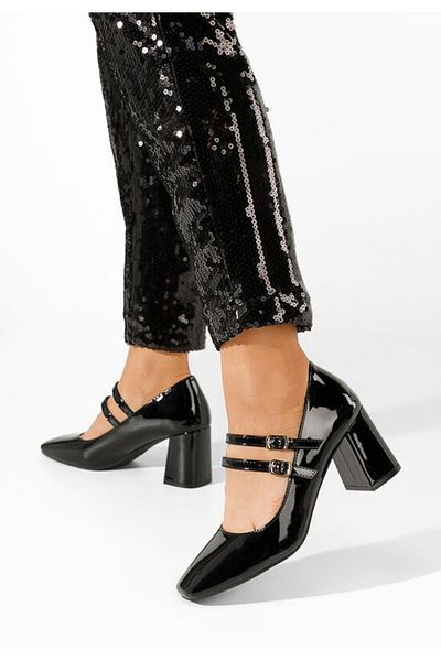 B T Shoes Zerena Black Chunky Heel Shoes