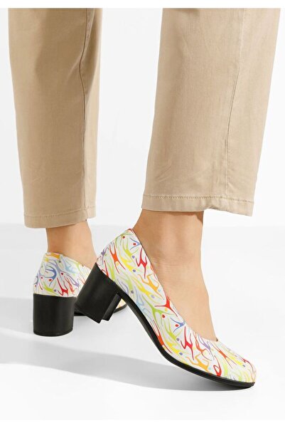 B T Shoes Pantofi Cu Toc Gros Piele Dalida V9 Multicolori