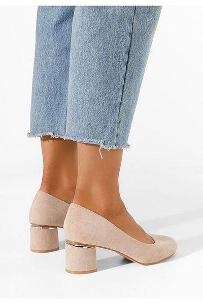 B T Shoes Khaki Cabrilia chunky heel shoes