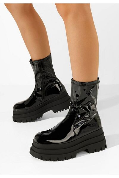 B T Shoes Anndrea black platform boots