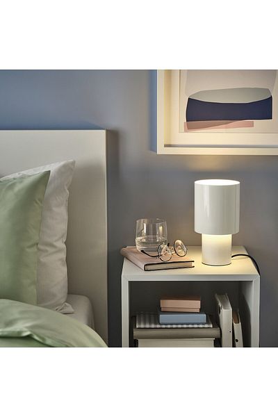 IKEA SPETSBOJ Table lamp, dimmable/white, 22 cm