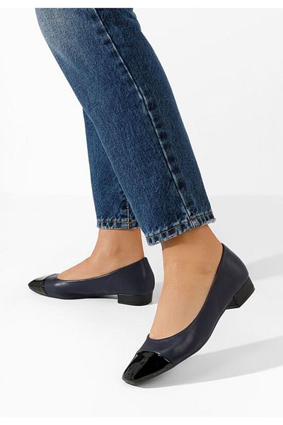 B T Shoes Pantofi Cu Toc Mic Erias Albastri