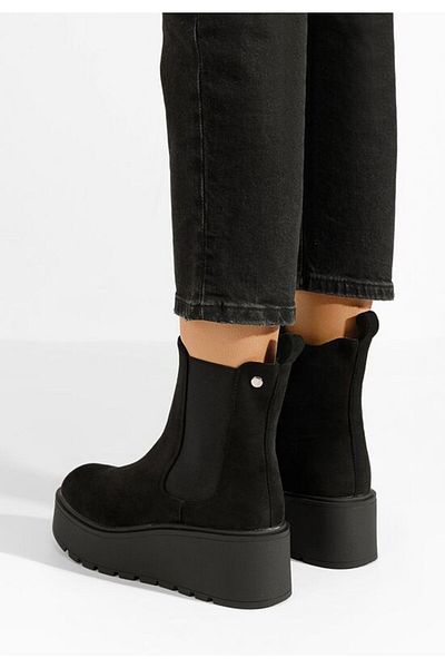 B T Shoes Black Celestina platform boots