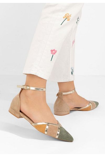 B T Shoes Pantofi cu toc mic Cathy kaki