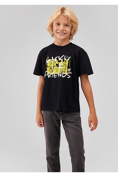 Mavi Mickey Mouse Printed Black T-Shirt Loose Fit / Loose Relaxed Fit 6610233 -900