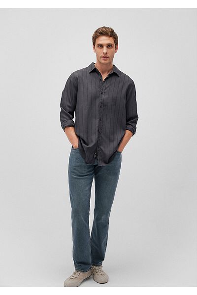 Mavi Gray Striped Tencel Shirt - Slim Fit, Slim Fit 0211222 -70352