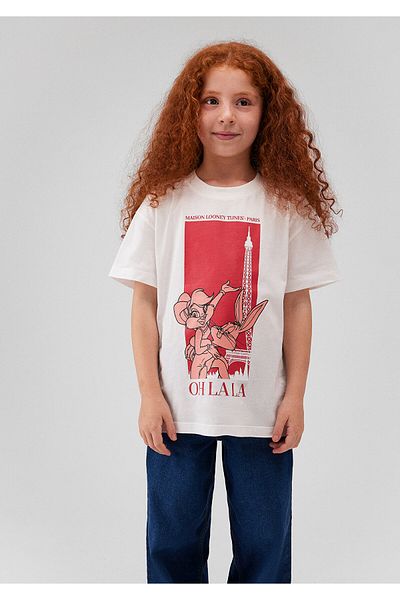 Mavi Tricou alb cu imprimeu Bugs Bunny - Loose Fit 7610250 -70057