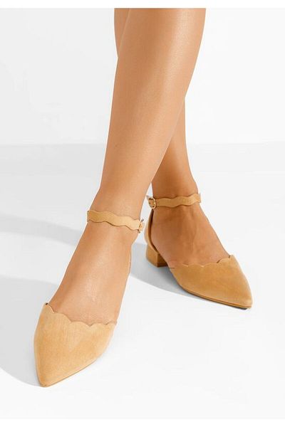 B T Shoes Camel Weber Low Heel Shoes