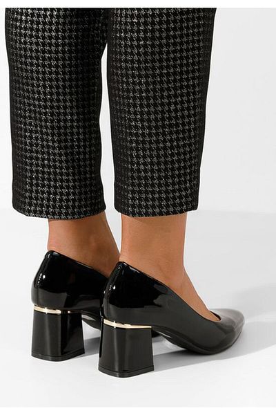 B T Shoes Black Aretha chunky heel shoes