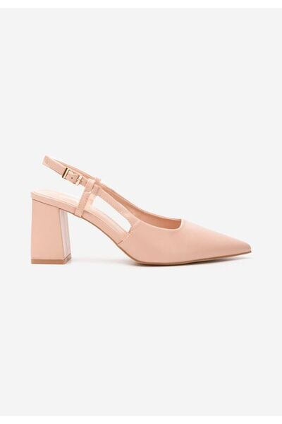 B T Shoes Nude Caprice chunky heel shoes