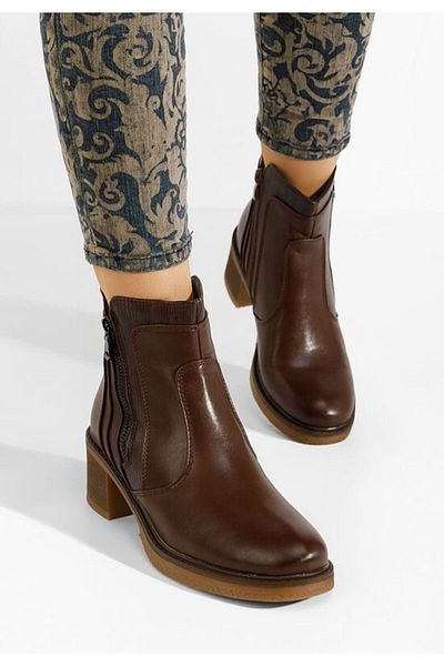 B T Shoes Ghete cu toc Caleiaja maro