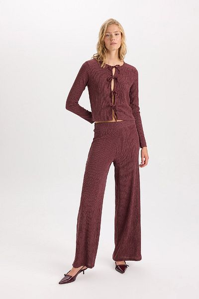 DeFacto Flexible Waisted Wide Leg Straight Trousers - D6300Ax24Au