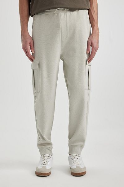 DeFacto Oversize Jogger Sweatpants - Pique Cargo Pocket, μέση με κορδόνια και ελαστικά πόδια C4043ax24sp