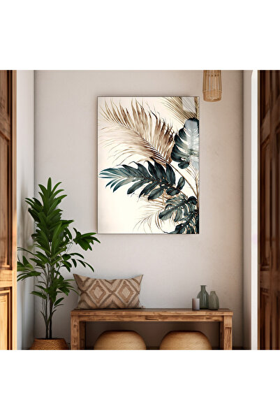 Harika bir ev HARİKABİREV | Masa din sticlă temperată, cu tematică frunze aur...