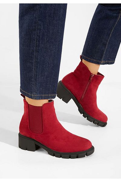 B T Shoes Red women's boots Alyona