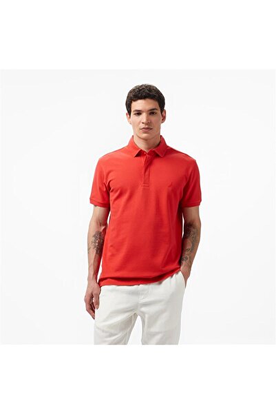 Nautica Erkek Kırmızı Slim Fit Kısa Kollu Polo Yaka T-Shirt