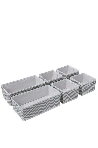 COOYA 6 Set Fabric Dresser Drawers Closet Organiser,Folds Flat,Easy to Care,Organiser for Lingerie,Socks