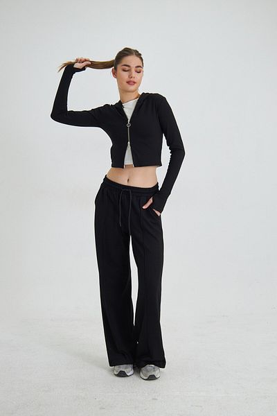 The Champ Clothing Modal Fabric Tailored Pants with Zipper Sweatshirt, Hoodie and Wide Leg
