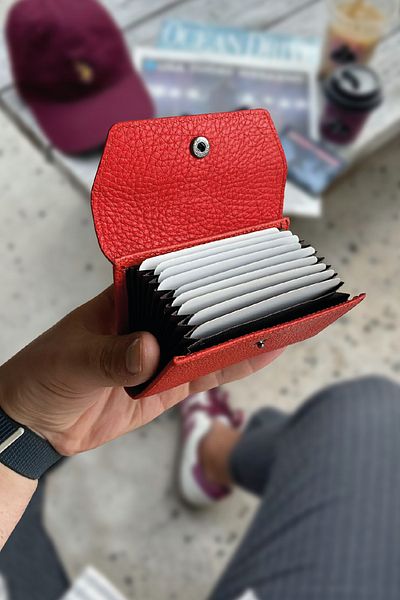 LETERRA GENUINE LEATHER ACCORDION CARD HOLDER