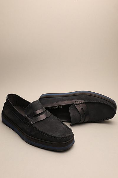 Gondol Loafer clasic pentru bărbați din piele naturală bleumarin 42 ttx.632