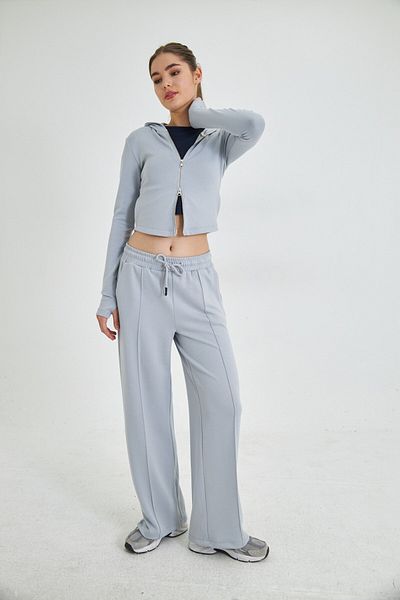 The Champ Clothing Modal Fabric Tailored Pants with Zipper Sweatshirt, Hoodie and Wide Leg