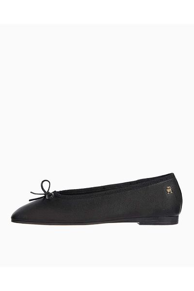 Tommy Hilfiger Női bőr lapos balerina fekete balerina FW0FW08355-BDS
