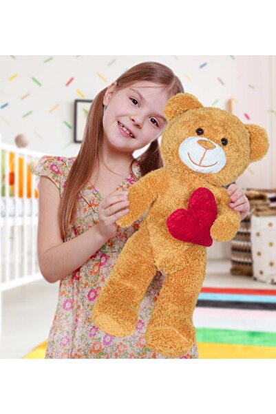 Pababo 50 Cm Kalpli Peluş Sevimli Ayıcık