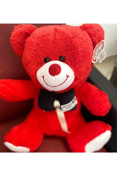 Özgüner Oyuncak 40 cm Wide Red Teddy Bear with Bow Tie