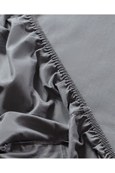 Madame Coco Eloise Spannbettlaken-Set, 100 % Baumwolle, Ranforce, für Doppelbett, Anthrazit