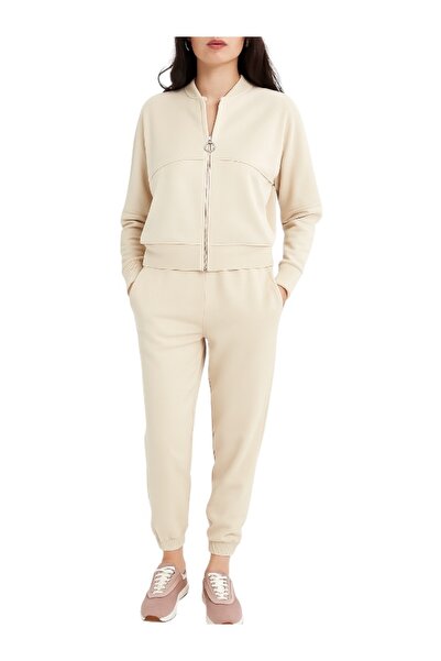 Butik Hepa-GG Modal Kumaş Şardonlu Kare Cepli Eşofman Kolej Yaka Fermuarlı Al...