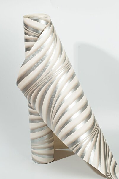 Bien Duvar Kağıtları Bien Exclusive 2694 Kentsel Dokular Parlak Gümüş Dalgalı 3d Premium Duvar Kağıdı 5,30m²